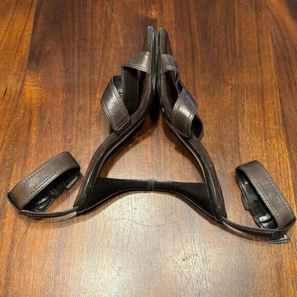 Enzo Angiolini Brown Leather T Strap Heels Pumps Women’s US 8.5M - Picture 4 of 8